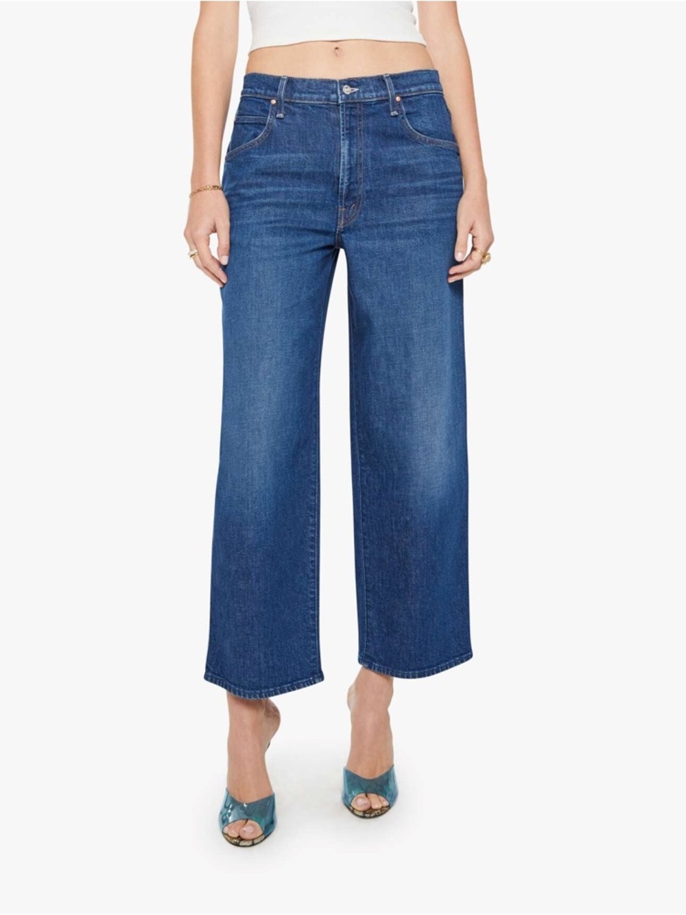 Mother Superior The Delinquent Ankle Jeans Women 28 NWT Wide Leg Made In Shade - Picture 1 of 14